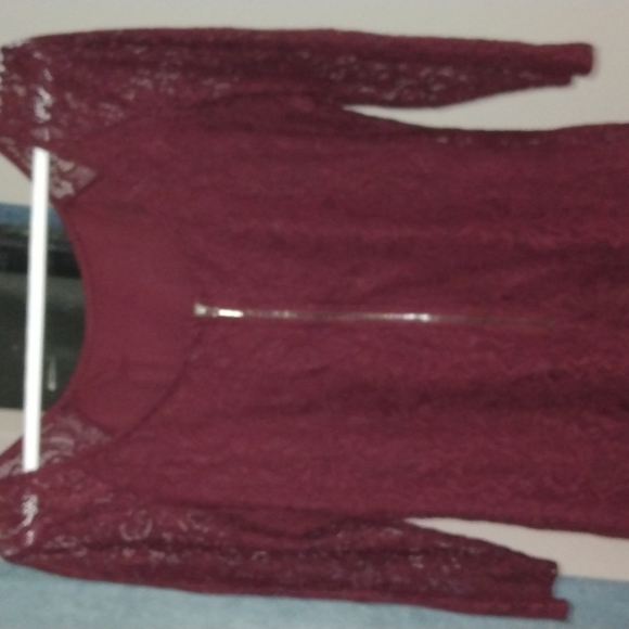 Rock and Shine size 11 Burgundy Red lace bodycon dress used - Picture 5 of 13